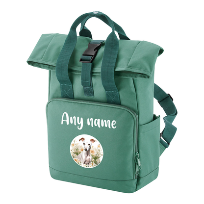 Travel Rucksack 9 Litres Sage Wildflower Dog Breed Design