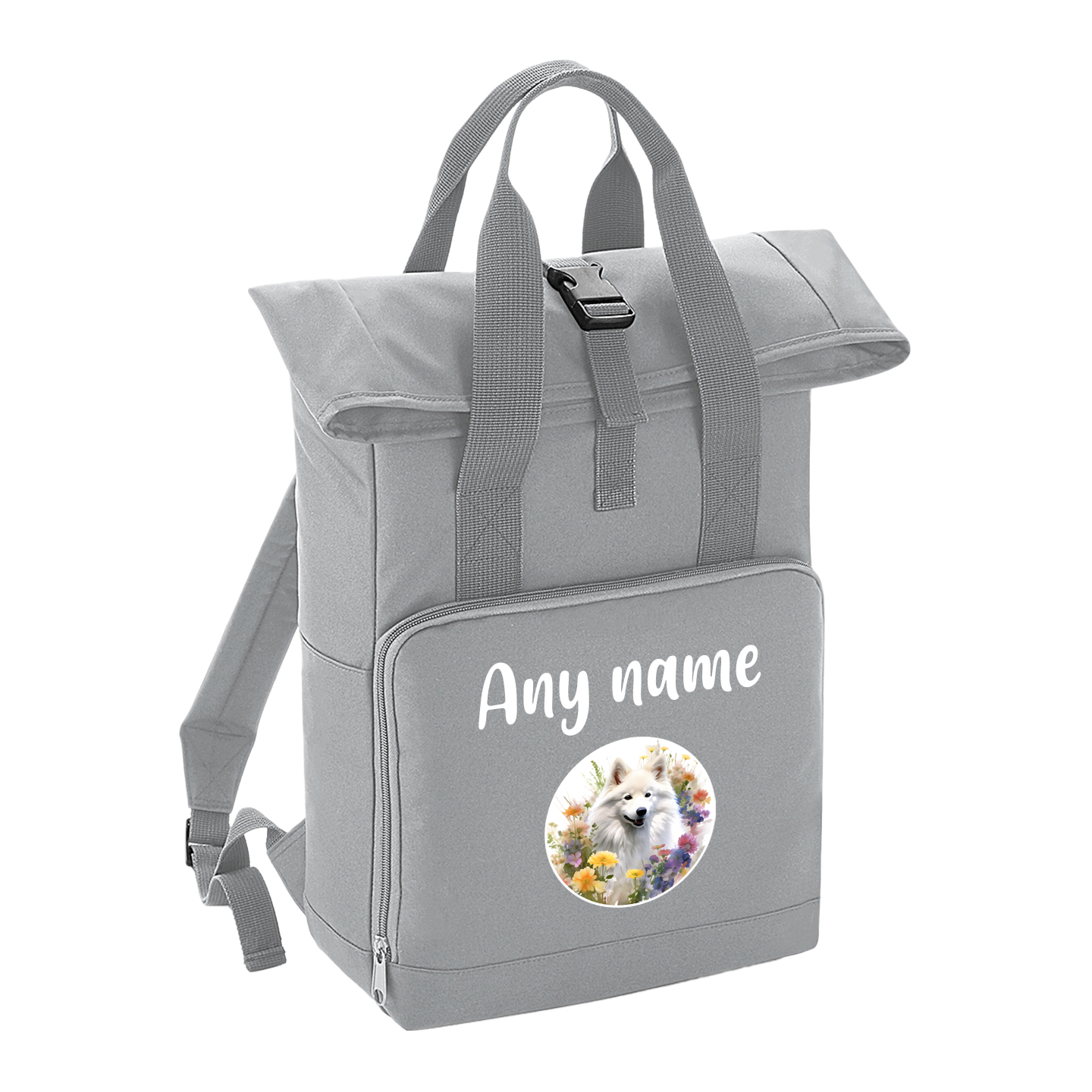 Overnighter Rucksack 14 Litres Grey Wildflower Dog Breed Design