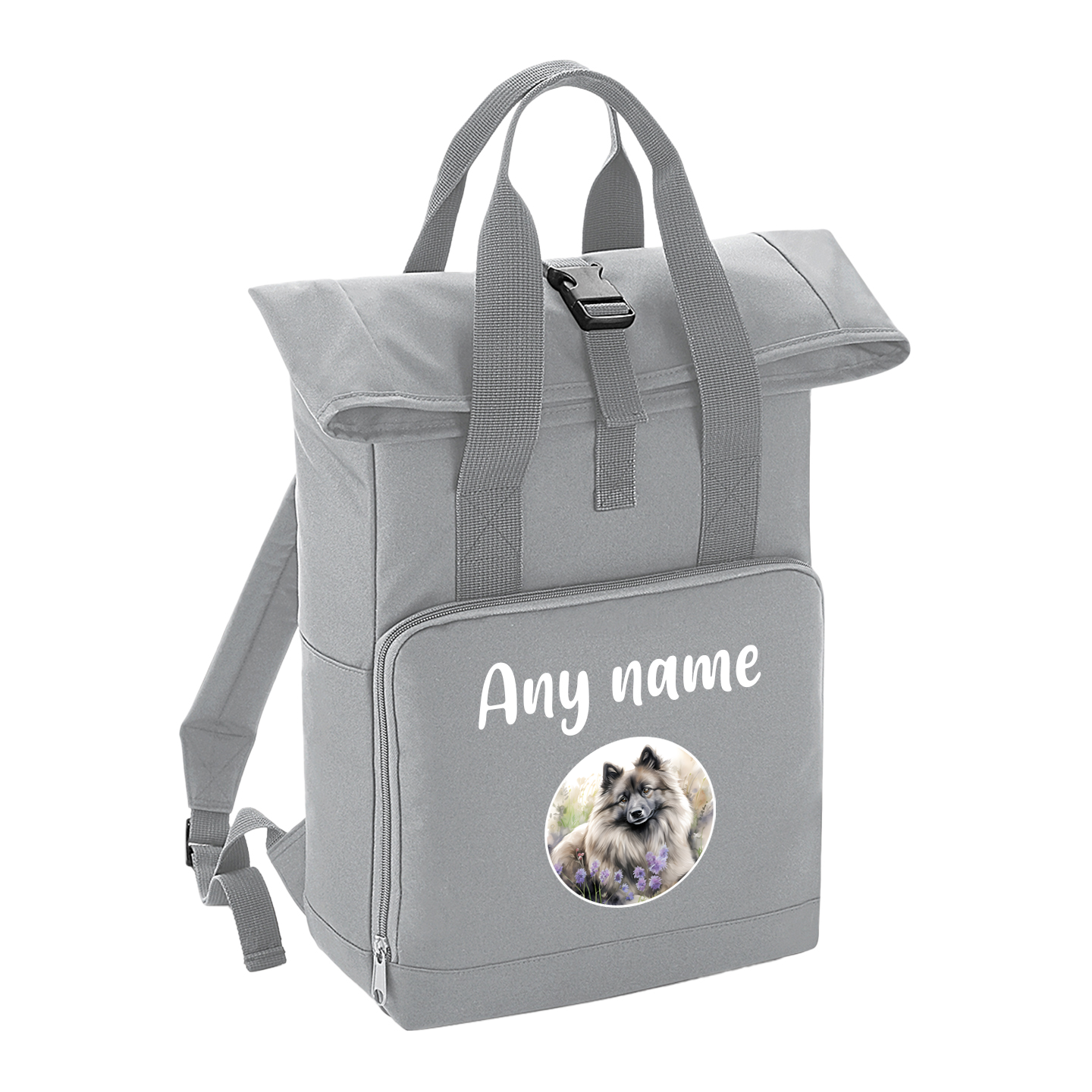 Overnighter Rucksack 14 Litres Grey Wildflower Dog Breed Design