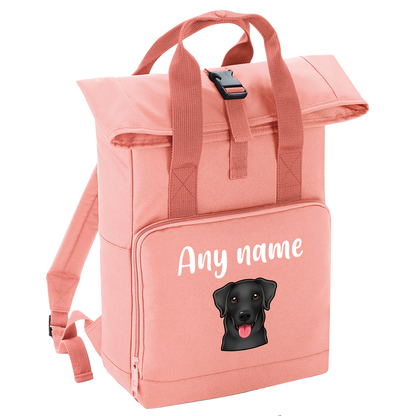 Overnighter Rucksack 14 Litres Peach Coral Any Breed Backpack With Custom Personalised Dog Name