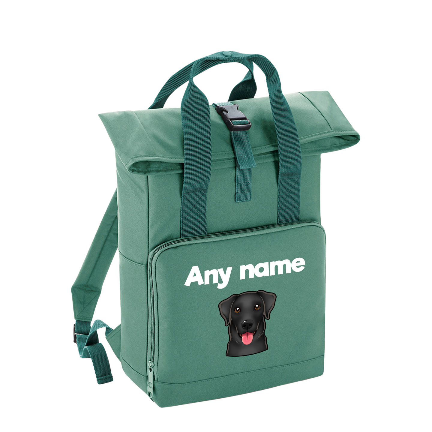 Overnighter Rucksack 14 Litres Sage Green Any Breed Backpack With Custom Personalised Dog Name