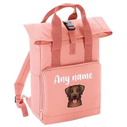 Overnighter Rucksack 14 Litres Peach Coral Any Breed Backpack With Custom Personalised Dog Name