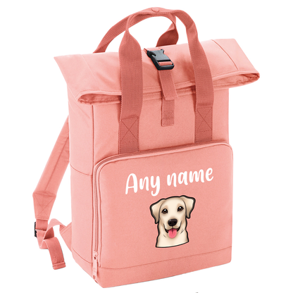 Overnighter Rucksack 14 Litres Peach Coral Any Breed Backpack With Custom Personalised Dog Name