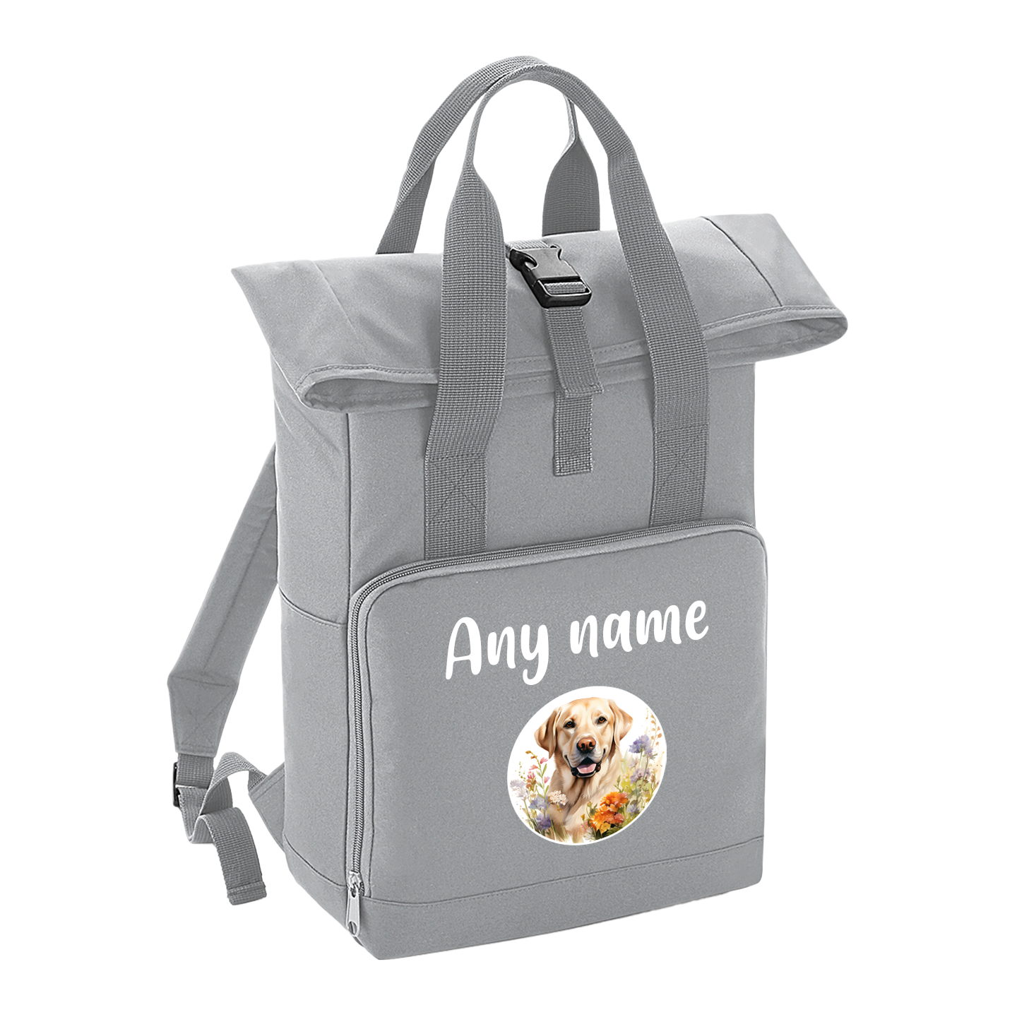 Overnighter Rucksack 14 Litres Grey Wildflower Dog Breed Design