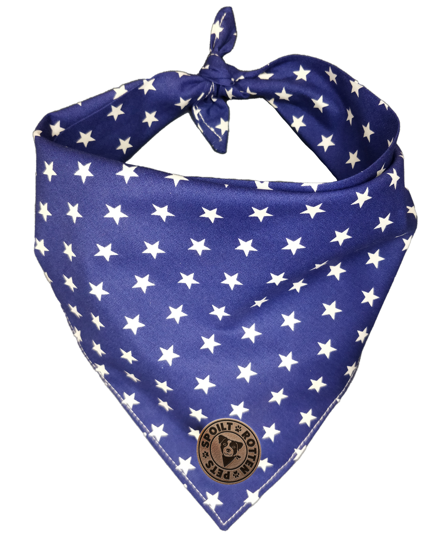 Tiny Star Navy Tied Dog Bandana