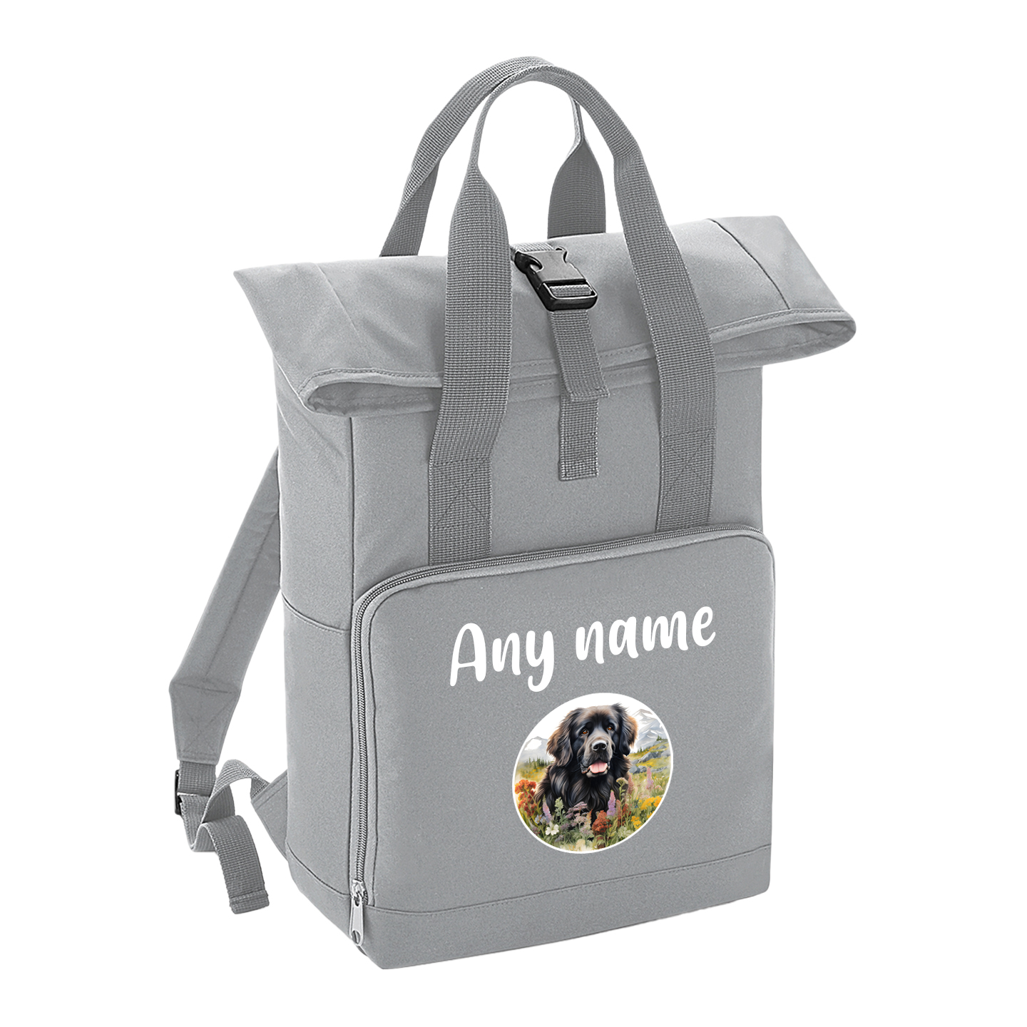 Overnighter Rucksack 14 Litres Grey Wildflower Dog Breed Design