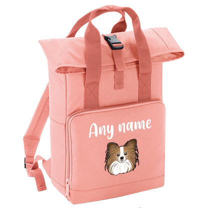 Overnighter Rucksack 14 Litres Peach Coral Any Breed Backpack With Custom Personalised Dog Name