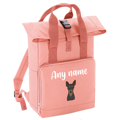 Overnighter Rucksack 14 Litres Peach Coral Any Breed Backpack With Custom Personalised Dog Name