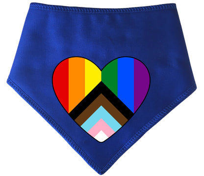 Pride Heart Progress Flag Dog Bandana