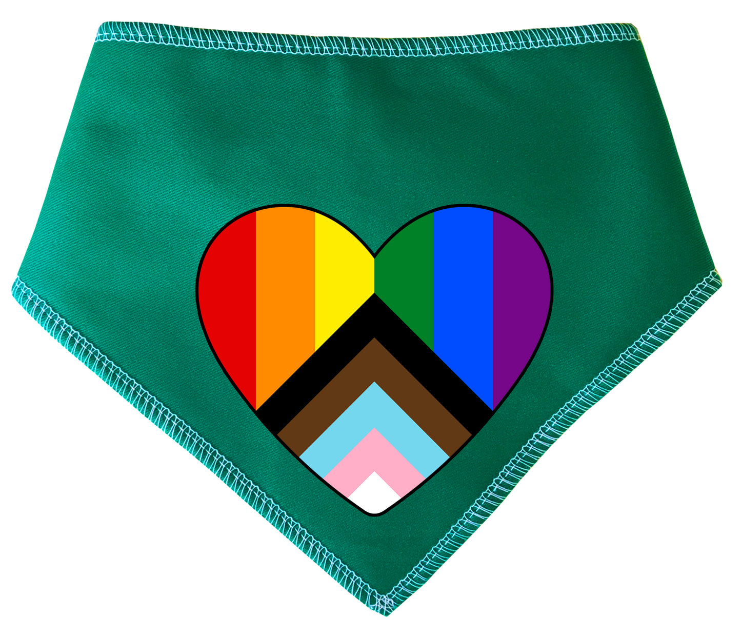 Pride Heart Progress Flag Dog Bandana
