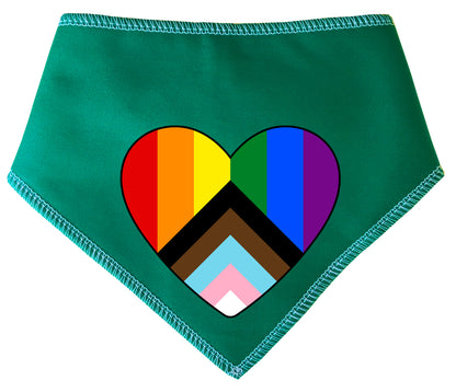 Pride Heart Progress Flag Dog Bandana