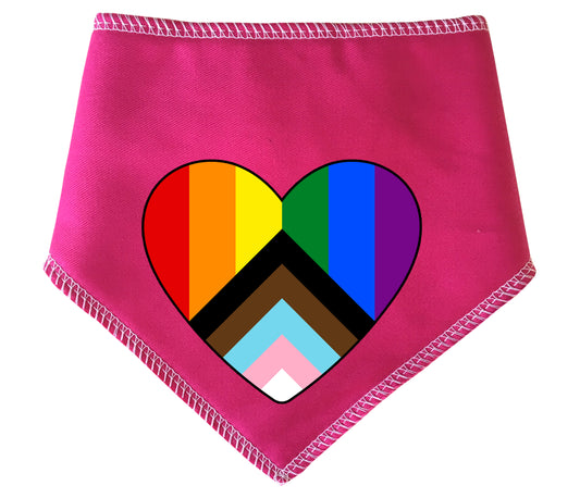 Pride Heart Progress Flag Dog Bandana