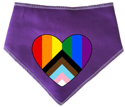 Pride Heart Progress Flag Dog Bandana
