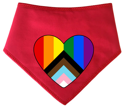 Pride Heart Progress Flag Dog Bandana