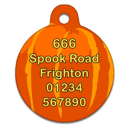 Jack 'O Lantern, Halloween Pumpkin Face Design - Pet Identity Tag