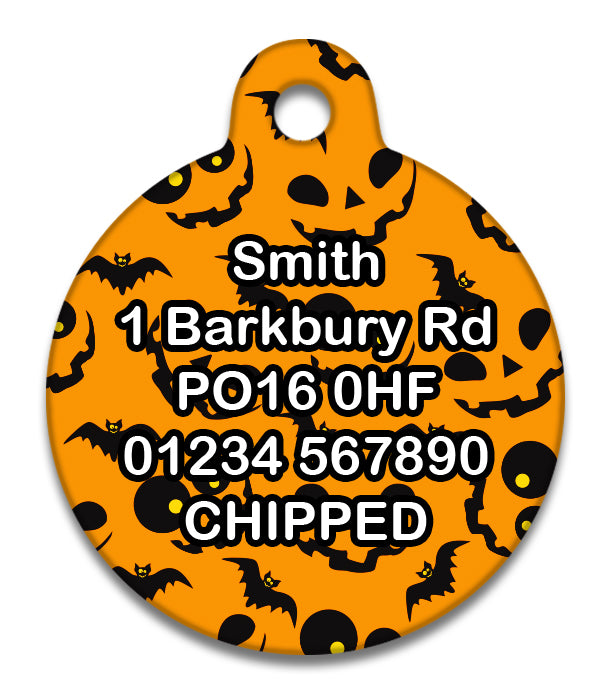 Halloween Pumpkin Faces - Pet ID Tag