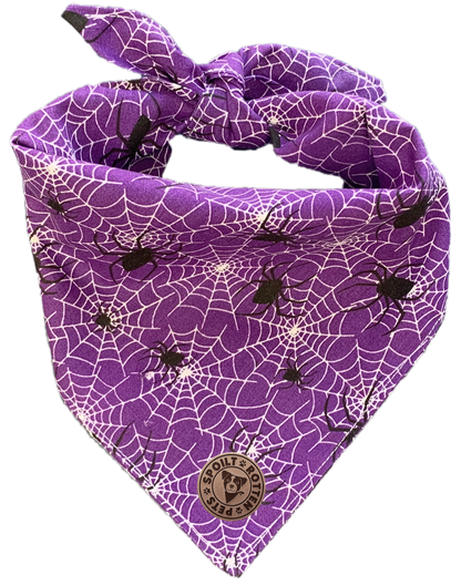 The Chillingham - Purple Cobweb Tied Dog Bandana