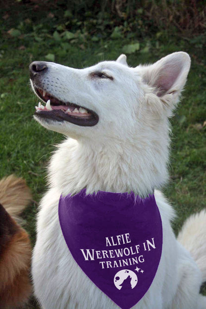 Werewolf In Training Purple Personalised Dog Bandana