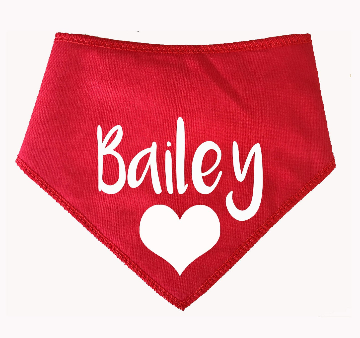 Red Heart Any Wording Or Name Dog Bandana