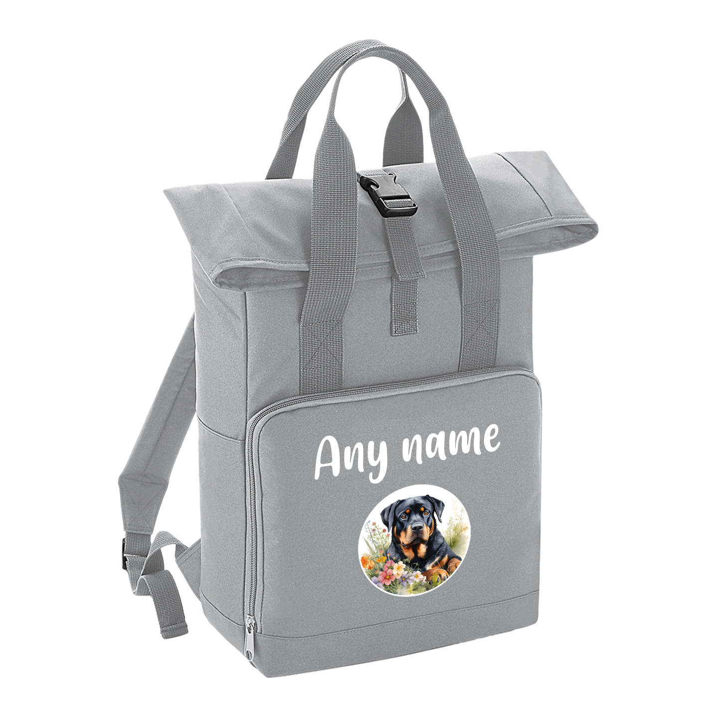 Overnighter Rucksack 14 Litres Grey Wildflower Dog Breed Design
