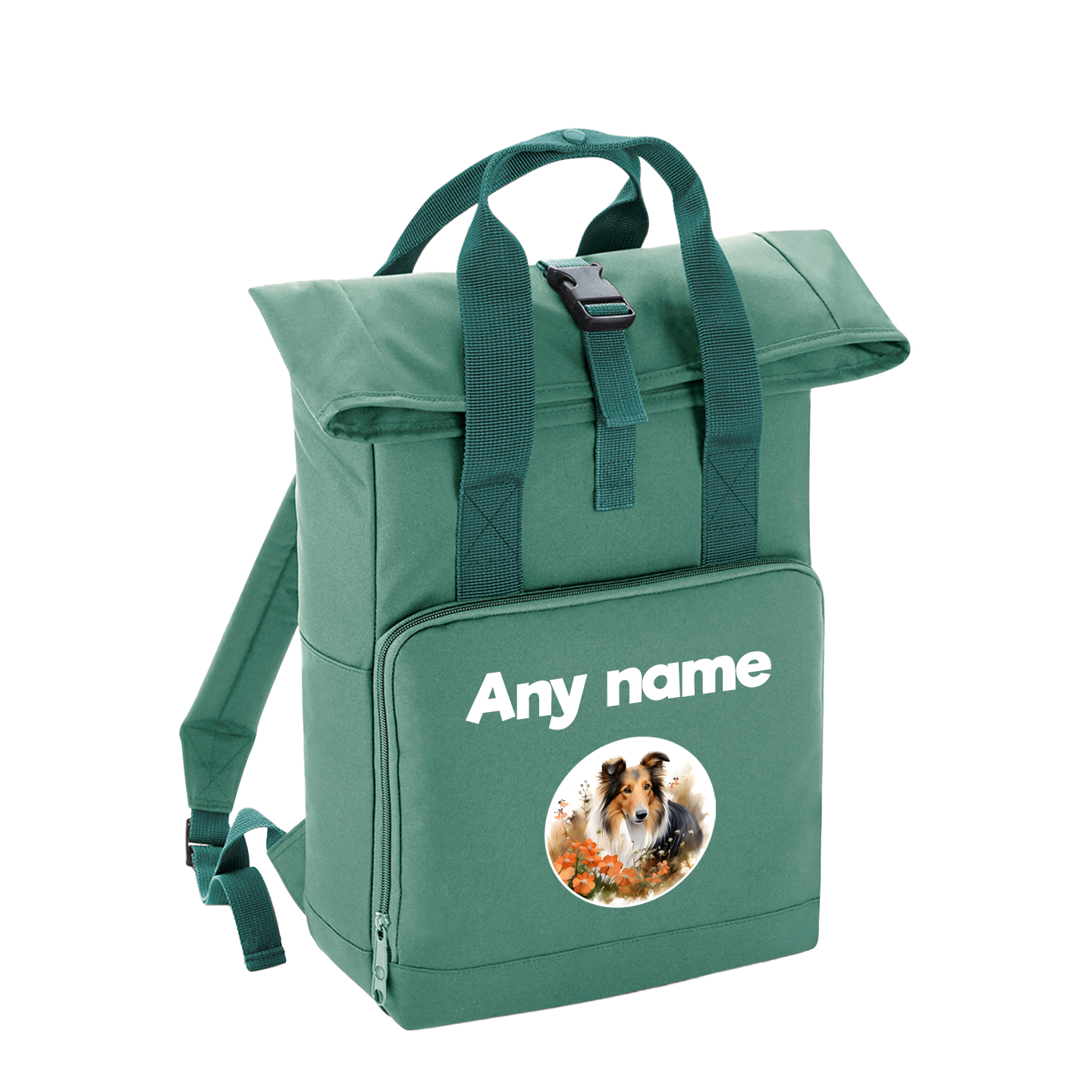 Overnighter Rucksack 14 Litres Sage Wildflower Dog Breed Design
