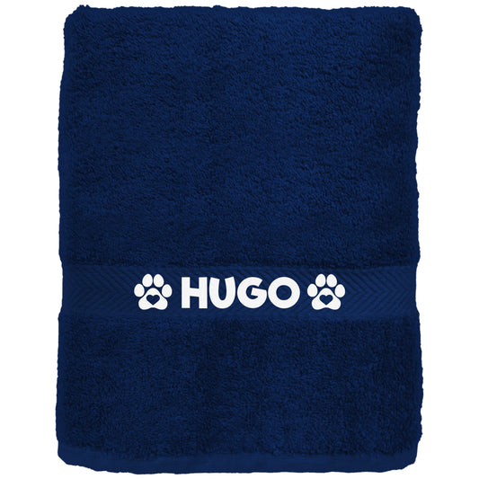 Royal Blue Pet Towel Personalised With Name or Wording