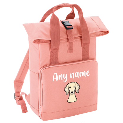 Overnighter Rucksack 14 Litres Peach Coral Any Breed Backpack With Custom Personalised Dog Name