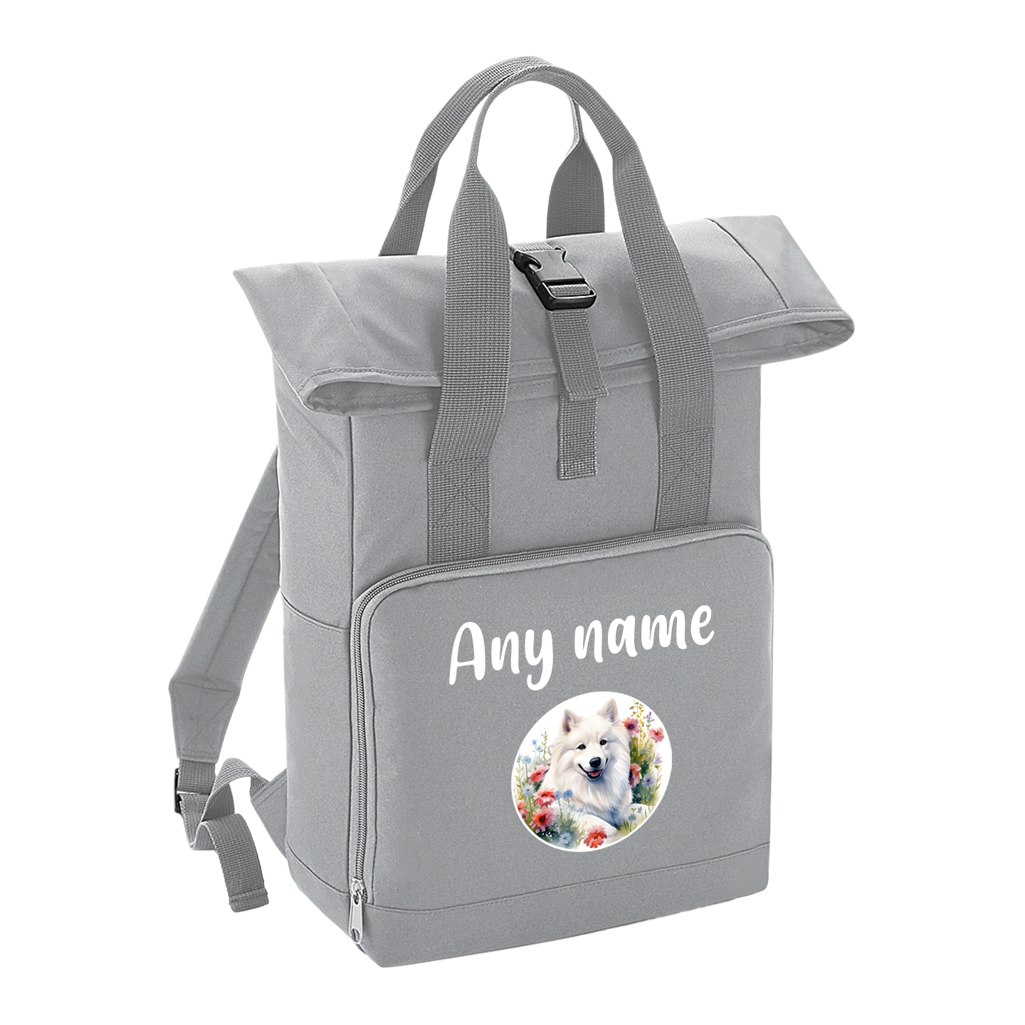 Overnighter Rucksack 14 Litres Grey Wildflower Dog Breed Design