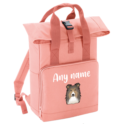 Overnighter Rucksack 14 Litres Peach Coral Any Breed Backpack With Custom Personalised Dog Name