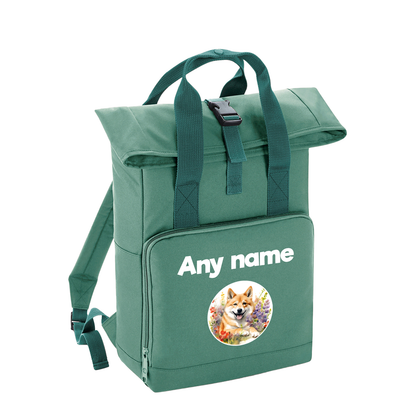 Overnighter Rucksack 14 Litres Sage Wildflower Dog Breed Design