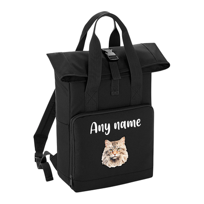 Black Cat Breed with Personalised Name Backpack