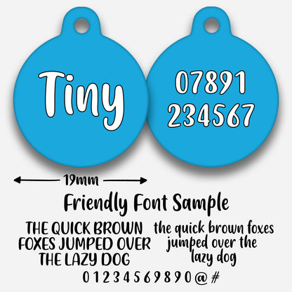 Blue Plain Colour - Pet ID Tag