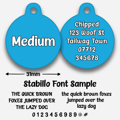 Blue Plain Colour - Pet ID Tag