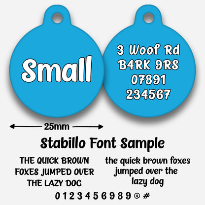 Blue Plain Colour - Pet ID Tag
