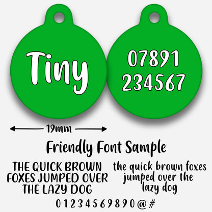 Green Plain Colour - Pet ID Tag