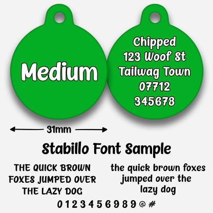 Green Plain Colour - Pet ID Tag