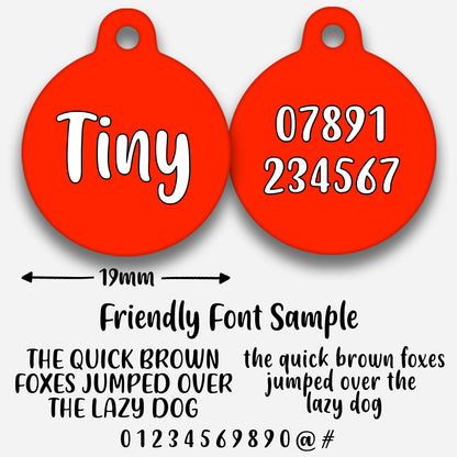 Red Plain Colour - Pet ID Tag