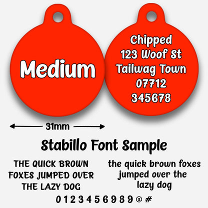 Red Plain Colour - Pet ID Tag