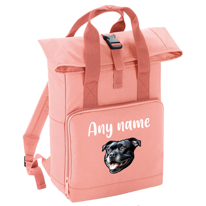 Overnighter Rucksack 14 Litres Peach Coral Any Breed Backpack With Custom Personalised Dog Name