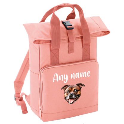 Overnighter Rucksack 14 Litres Peach Coral Any Breed Backpack With Custom Personalised Dog Name