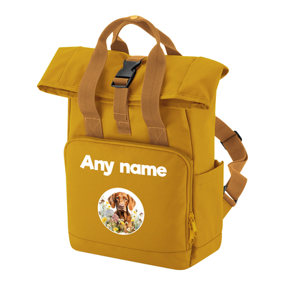 Travel Rucksack 9 Litres Mustard Wildflower Dog Breed Design