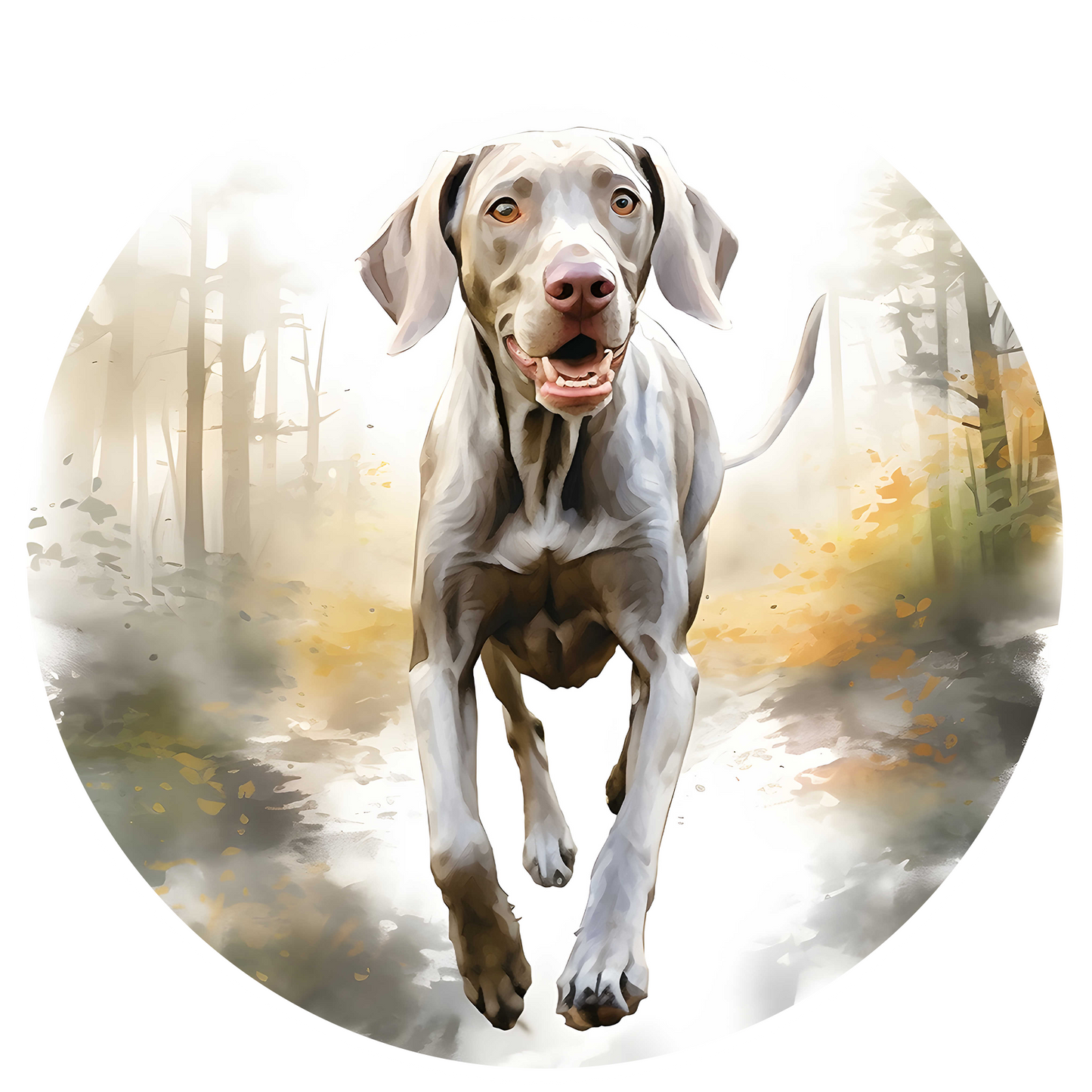 Grey Any Breed Running Woodland Dog with Personalised Name Backpack