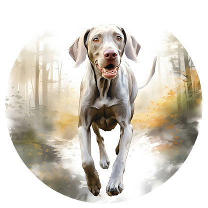 Grey Any Breed Running Woodland Dog with Personalised Name Backpack