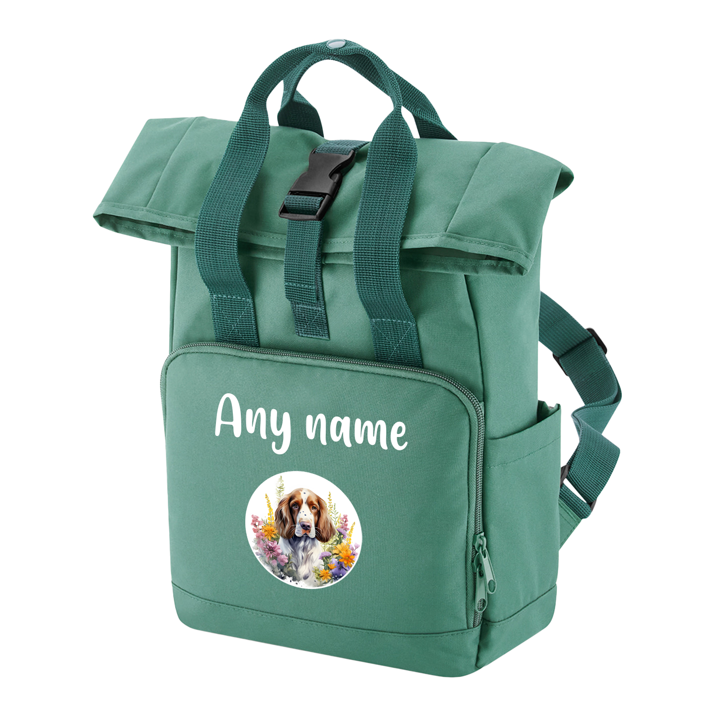 Travel Rucksack 9 Litres Sage Wildflower Dog Breed Design