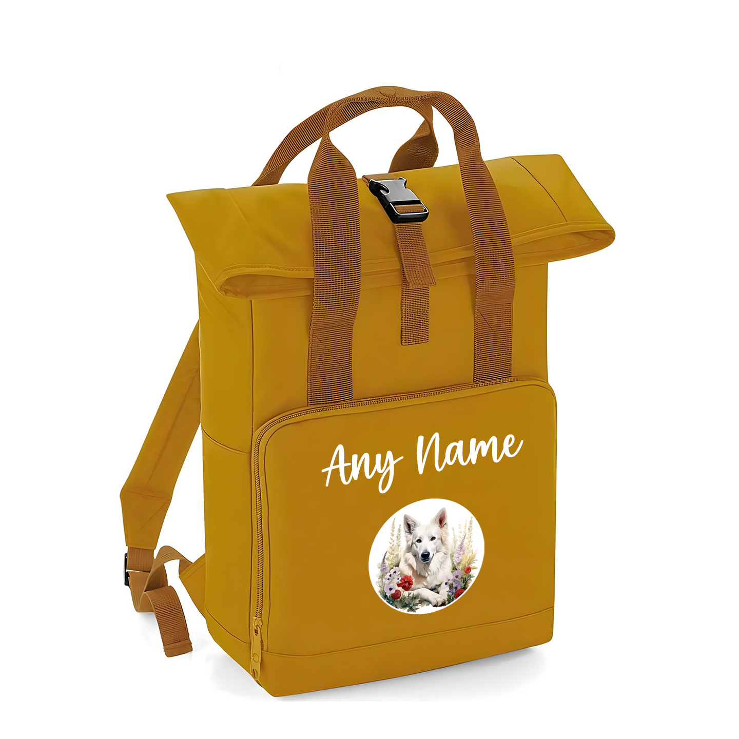 Overnighter Rucksack 14 Litres Mustard Wildflower Dog Breed Design