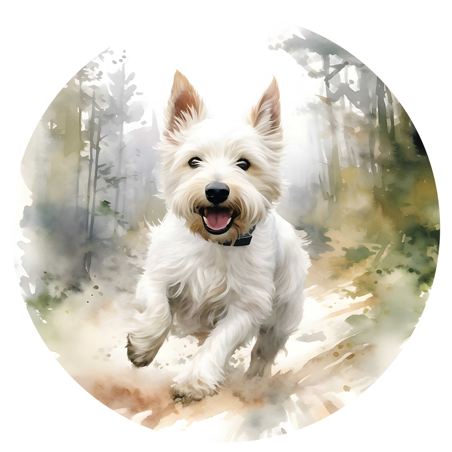 Grey Any Breed Running Woodland Dog with Personalised Name Backpack