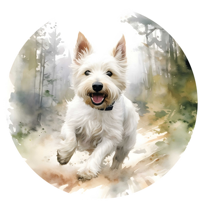 Grey Any Breed Running Woodland Dog with Personalised Name Backpack