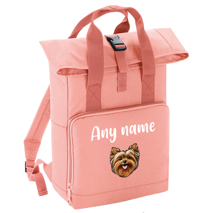 Overnighter Rucksack 14 Litres Peach Coral Any Breed Backpack With Custom Personalised Dog Name