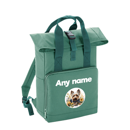 Overnighter Rucksack 14 Litres Sage Wildflower Dog Breed Design