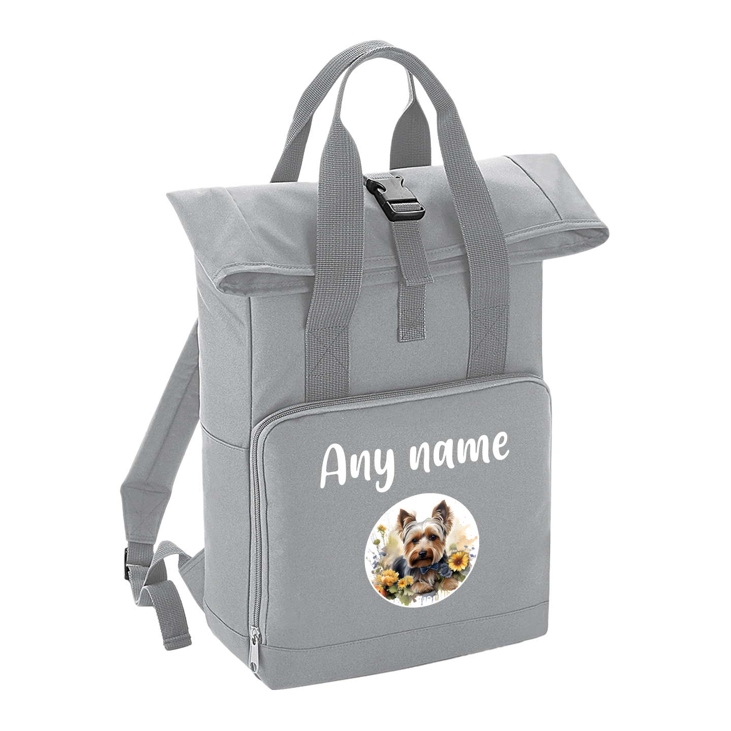 Overnighter Rucksack 14 Litres Grey Wildflower Dog Breed Design